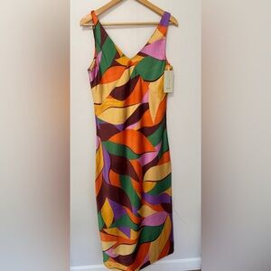 Joie Mylticolored Sarin Abstract Print Y2K Maxi Dress Size Medium NWT